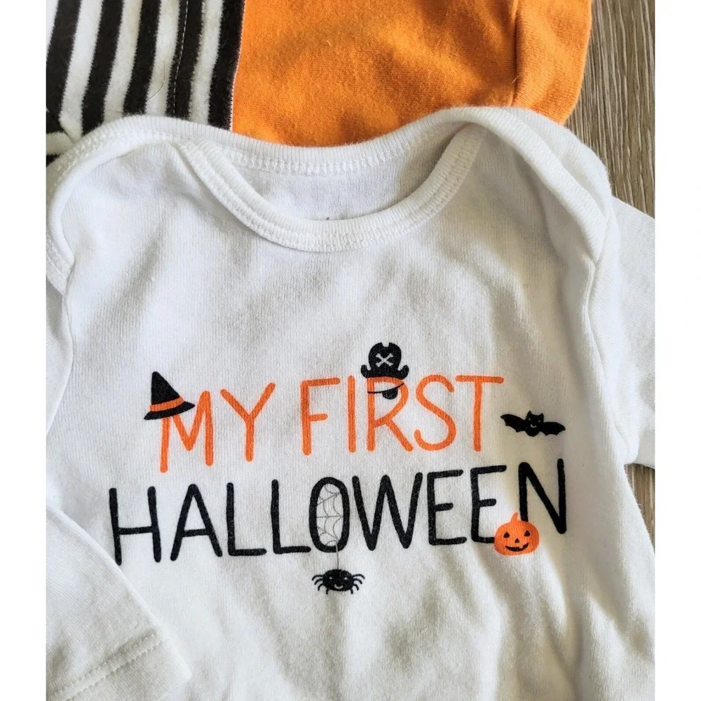 2 pc lot Baby's 1st Halloween One Piece My First Halloween Mommy's‎ Boo 3 months